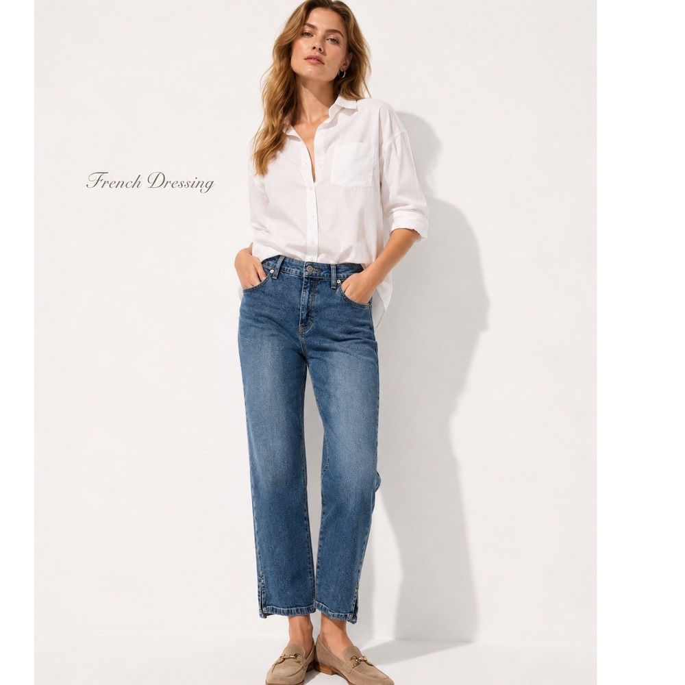 French Dressing Blue Cropped Flared‎ Western Jeans 20197U
